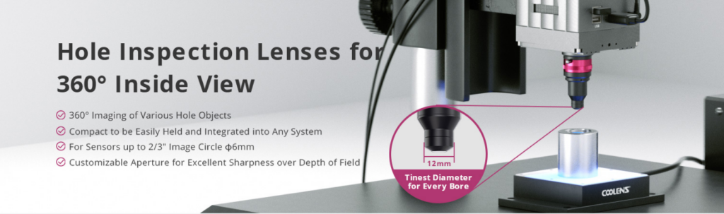 hole inspection lenses for 360° inside view